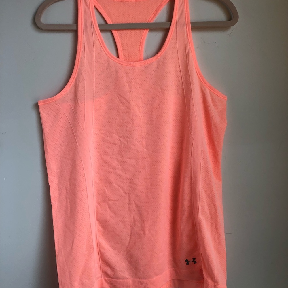 Under Armour peach seamless tank. Size XL.